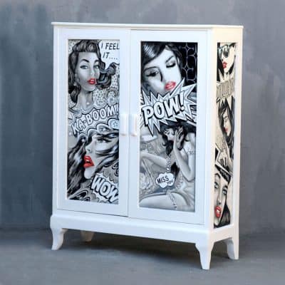 ארון פופ ארט שחור לבן