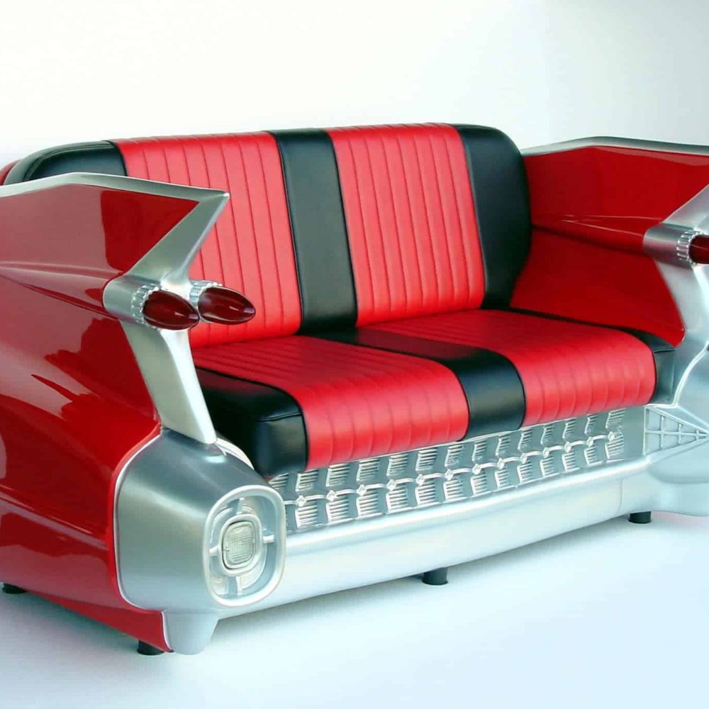 ספה שחור אדום